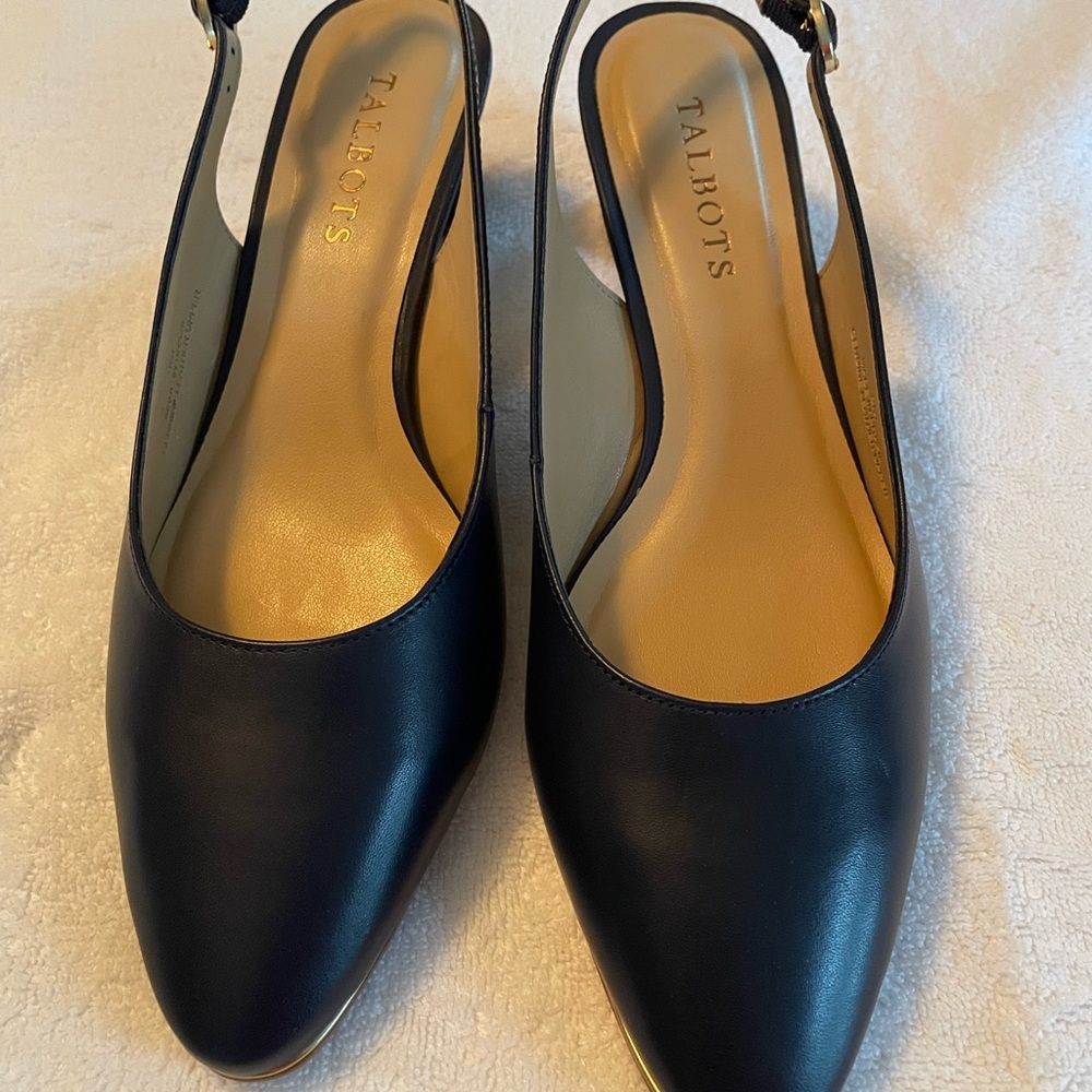 Talbots Indigo Blue Heels Classic Slingback